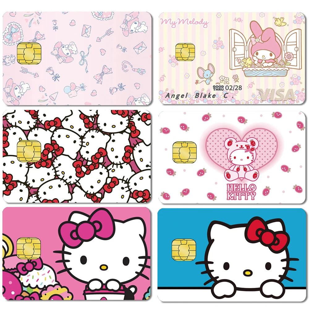 Stickers impermeables con personajes de Hello Kitty y My Melody – compatibles con chip grande o pequeño