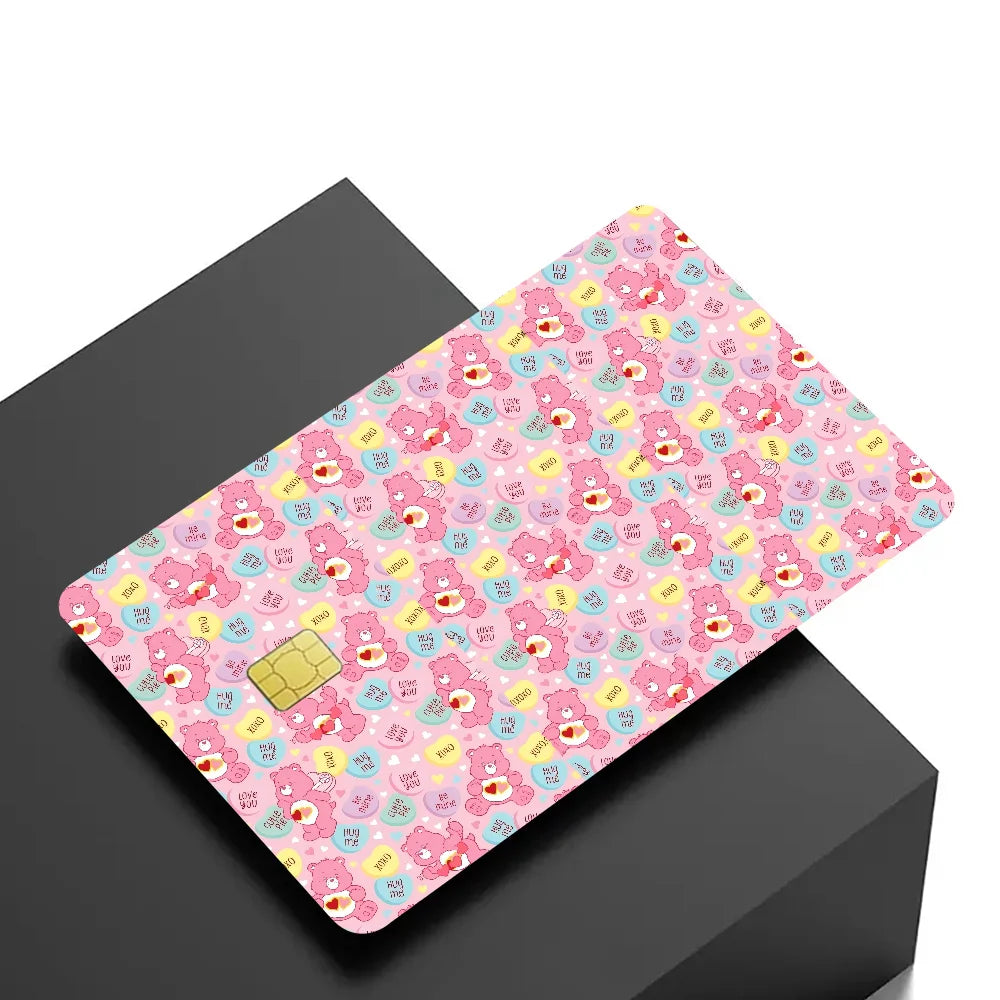 Cartoon C-Care Cute B-Bears S Anime Cartoon Bear Skin Sticker Film Tape Case for Big Credit Debit Card Front Side