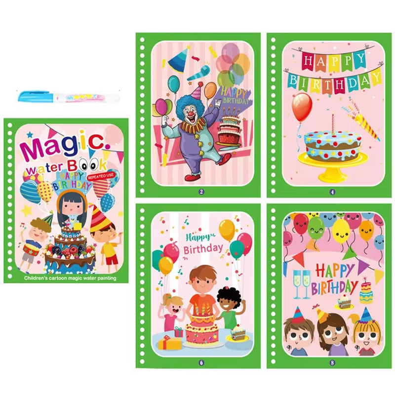 Libro de Colorear Reutilizable para Niños – Juguete Montessori de Dibujo con Agua Mágica Libro de Pintura Educativo Sensorial – Juguete de Aprendizaje Temprano para Niños y Niñas.