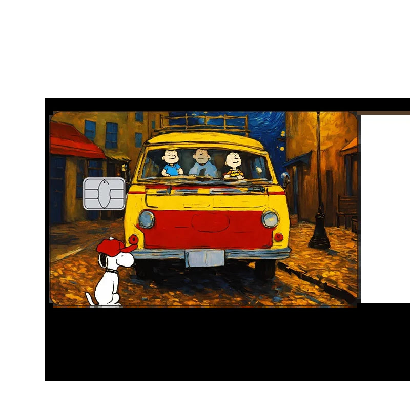 Nueva cubierta protectora frontal de tarjeta con diseño Kawaii de Snoopy Anime