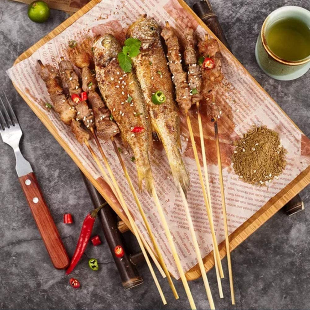 Brochetas de Bambú de 8 Pulgadas, 100 Unidades – Palillos de Bambú para BBQ, Parrilla, Aperitivos, Frutas, Mazorcas, Fuente de Chocolate, Cócteles, Manualidades y Artesanía – Pack de 100.