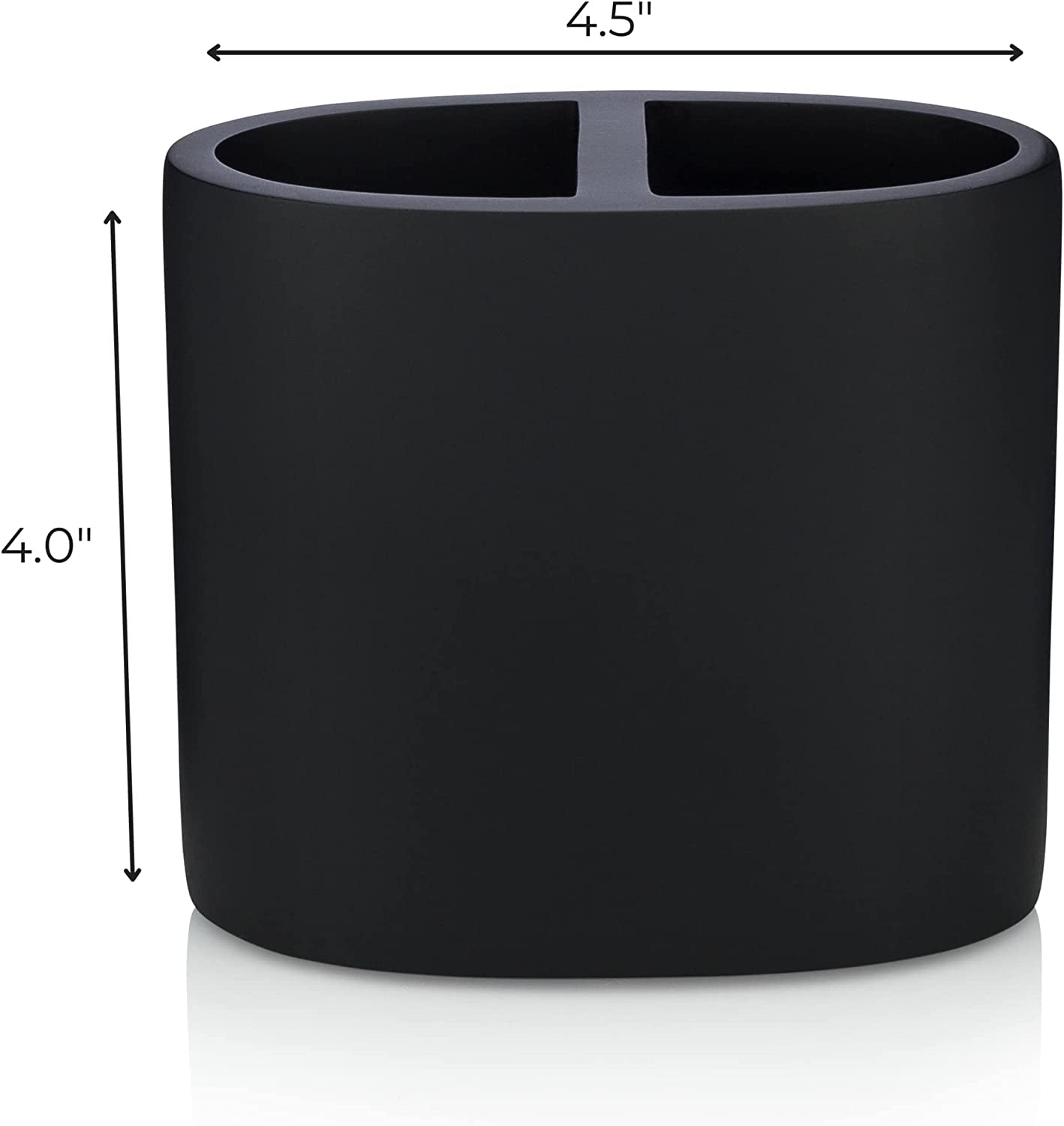 Portacepillos de Dientes Negro Mate para Encimeras de Baño, Portacepillos Pequeño – Colección Negro Mate.