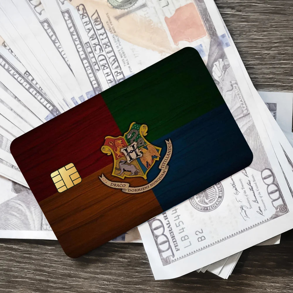 Movie H-Harrys P-Potter Film Skin Cover Credit Card Stickers 4PCS Debit Front Decoration Bank Bus Pass Waterproof