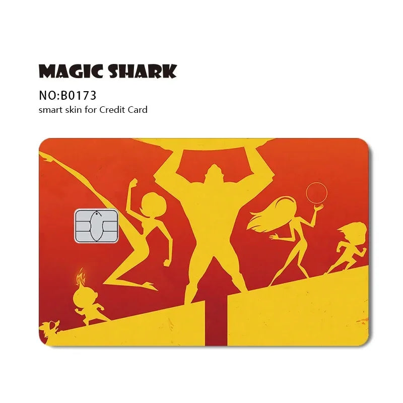 2.5D Matte Stitch Pirates Caribbean Winne Poor Lion King Ultra Thin Skin Cover Sticker Film for Debit Credit Card