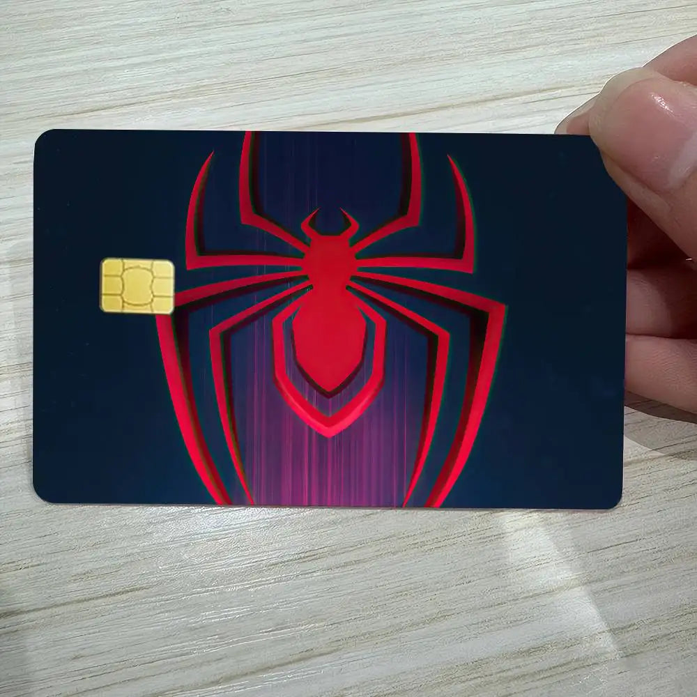 S-Spider-M-Man Logo Credit Card Skin Stickers for VISA Bank Bus Metro Access Card Protective Film Cover Sticker Decal Women