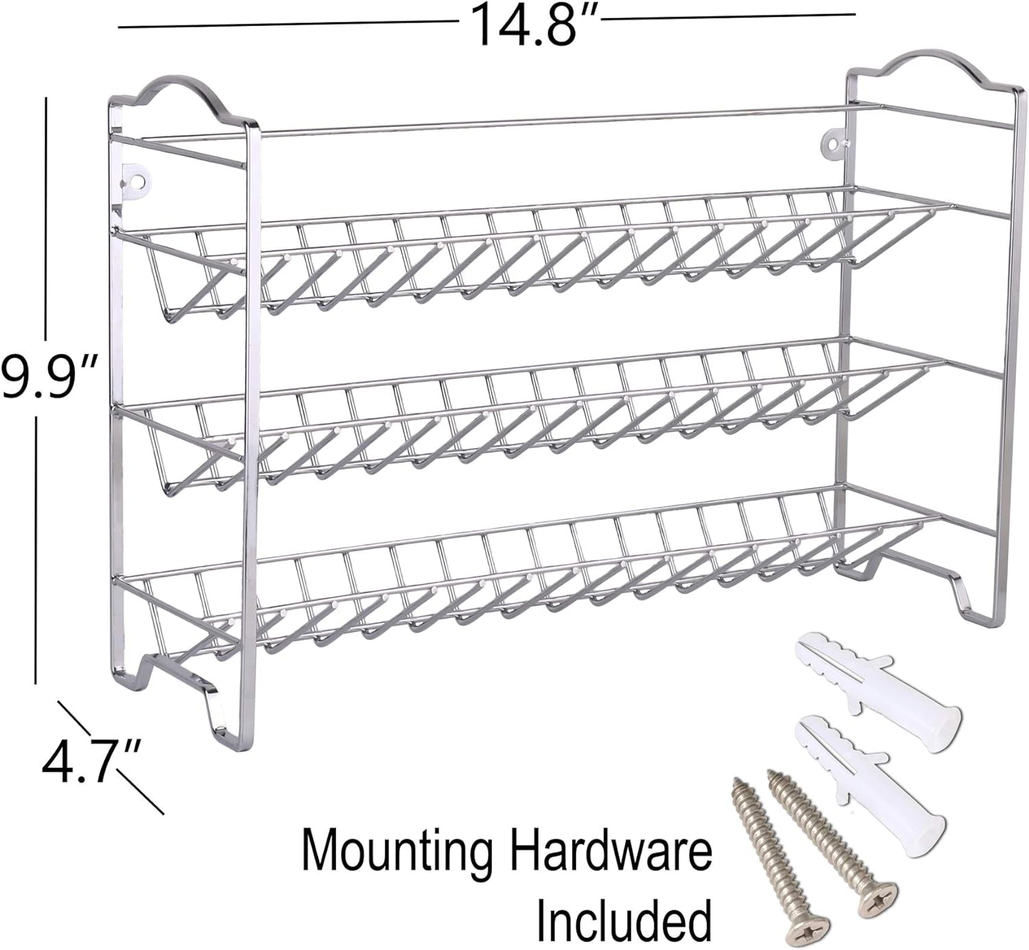 Organizador de Especias con 24 Frascos de Vidrio Vacíos, 396 Etiquetas para Especias, Marcador de Tiza y Embudo – Set Completo para Encimera, Gabinete o Montaje en Pared – Color Plateado.