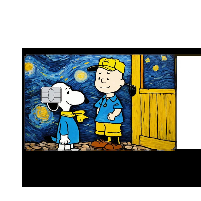 Nueva cubierta protectora frontal de tarjeta con diseño Kawaii de Snoopy Anime