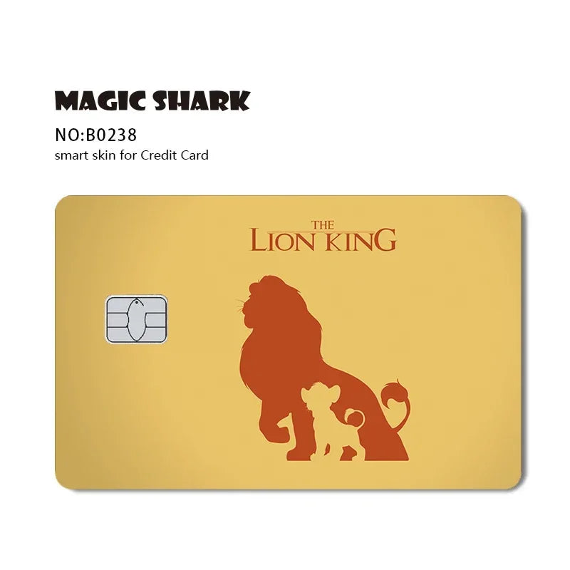 2.5D Matte Stitch Pirates Caribbean Winne Poor Lion King Ultra Thin Skin Cover Sticker Film for Debit Credit Card