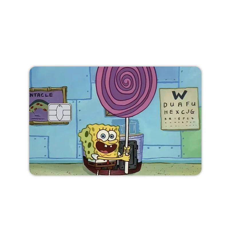 Pegatina de tarjeta con diseño de Bob Esponja