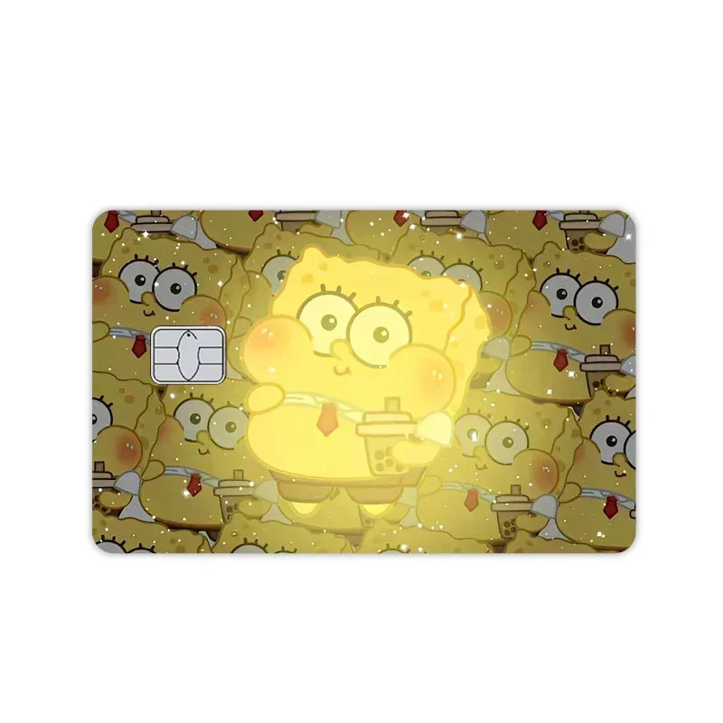 Pegatina de tarjeta con diseño de Bob Esponja