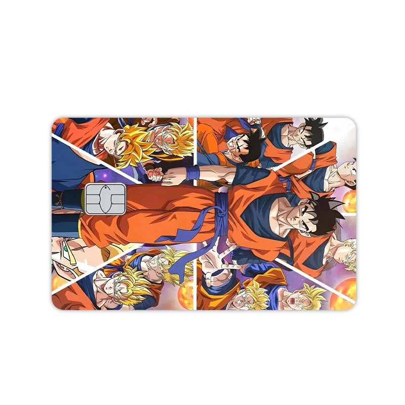 Anime Dragon Ball - Pegatinas de vinilo mate tipo PVC para tarjeta. Cubierta decorativa con efecto láser estrella kawaii, ideal para tarjetas de crédito, débito, transporte público. Juguete decorativo o regalo DIY