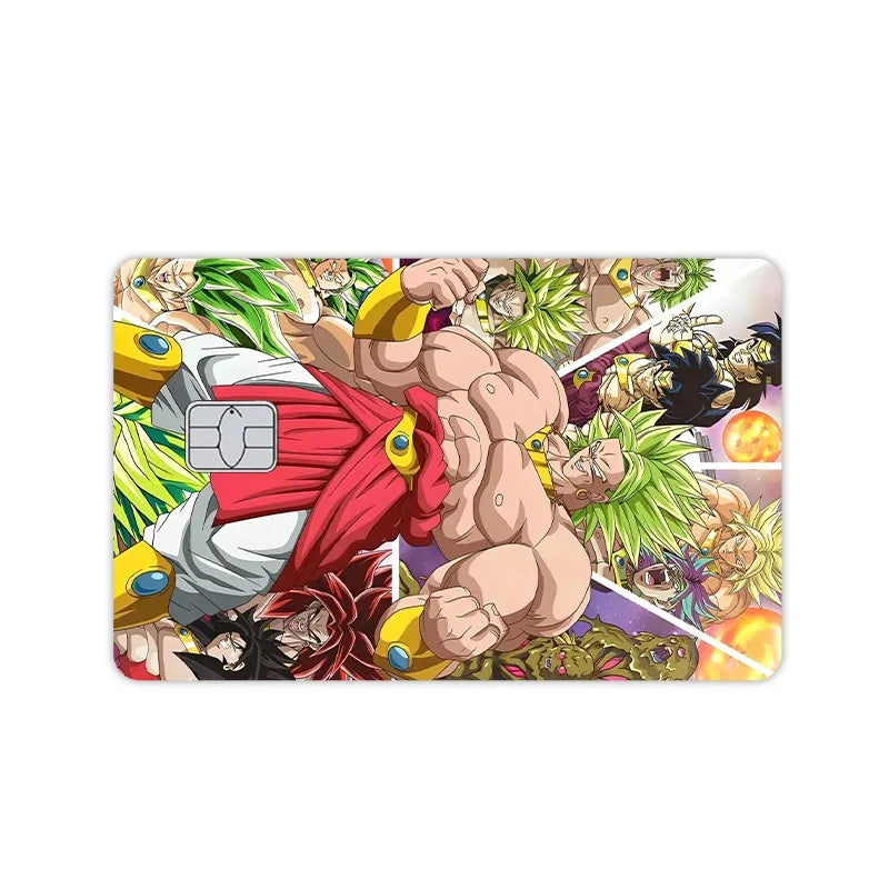 Anime Dragon Ball - Pegatinas de vinilo mate tipo PVC para tarjeta. Cubierta decorativa con efecto láser estrella kawaii, ideal para tarjetas de crédito, débito, transporte público. Juguete decorativo o regalo DIY