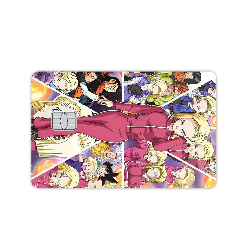 Anime Dragon Ball - Pegatinas de vinilo mate tipo PVC para tarjeta. Cubierta decorativa con efecto láser estrella kawaii, ideal para tarjetas de crédito, débito, transporte público. Juguete decorativo o regalo DIY