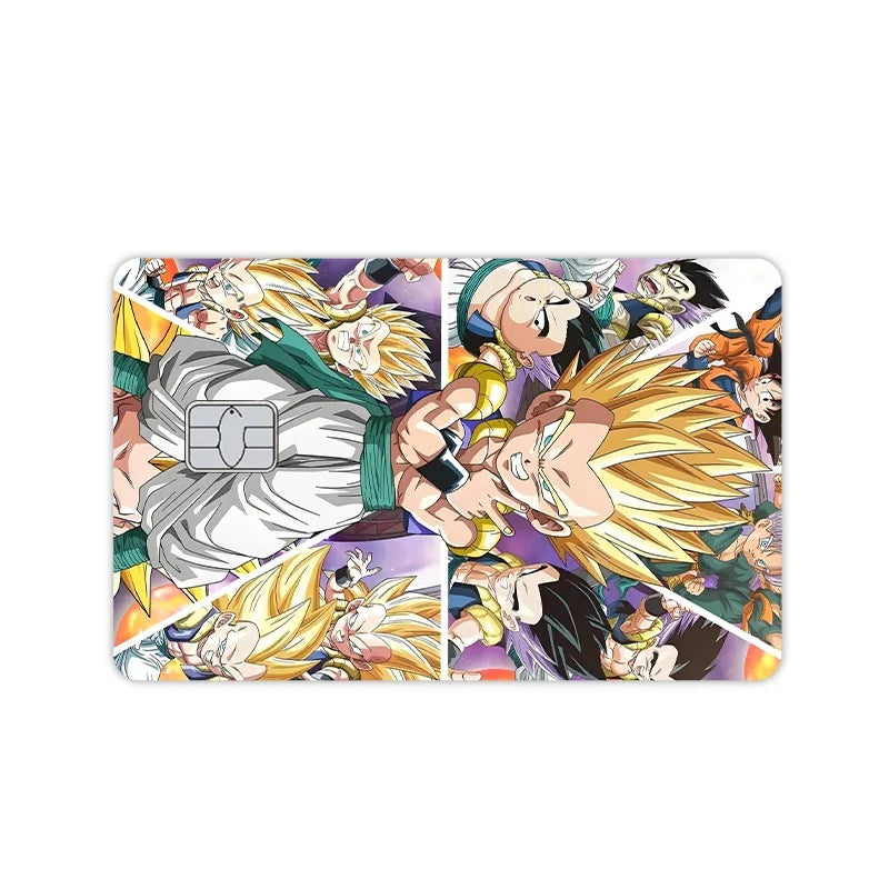 Anime Dragon Ball - Pegatinas de vinilo mate tipo PVC para tarjeta. Cubierta decorativa con efecto láser estrella kawaii, ideal para tarjetas de crédito, débito, transporte público. Juguete decorativo o regalo DIY