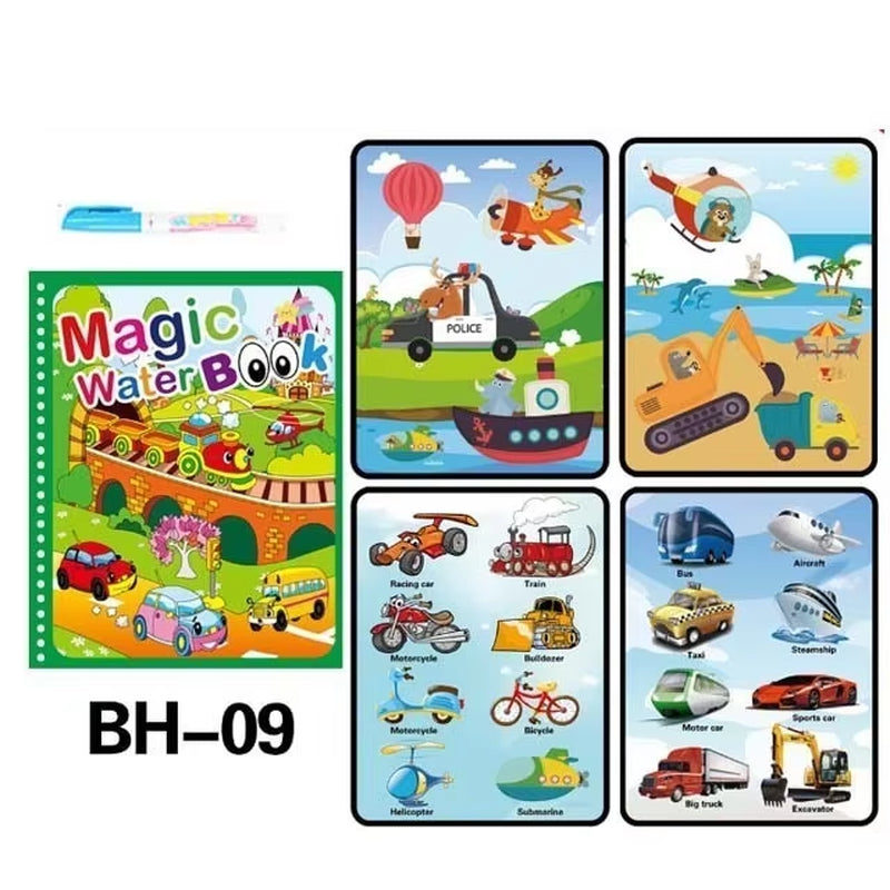 Libro de Colorear Reutilizable para Niños – Juguete Montessori de Dibujo con Agua Mágica Libro de Pintura Educativo Sensorial – Juguete de Aprendizaje Temprano para Niños y Niñas.