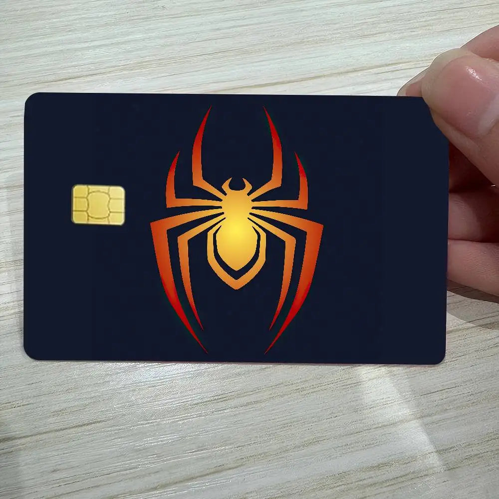 S-Spider-M-Man Logo Credit Card Skin Stickers for VISA Bank Bus Metro Access Card Protective Film Cover Sticker Decal Women