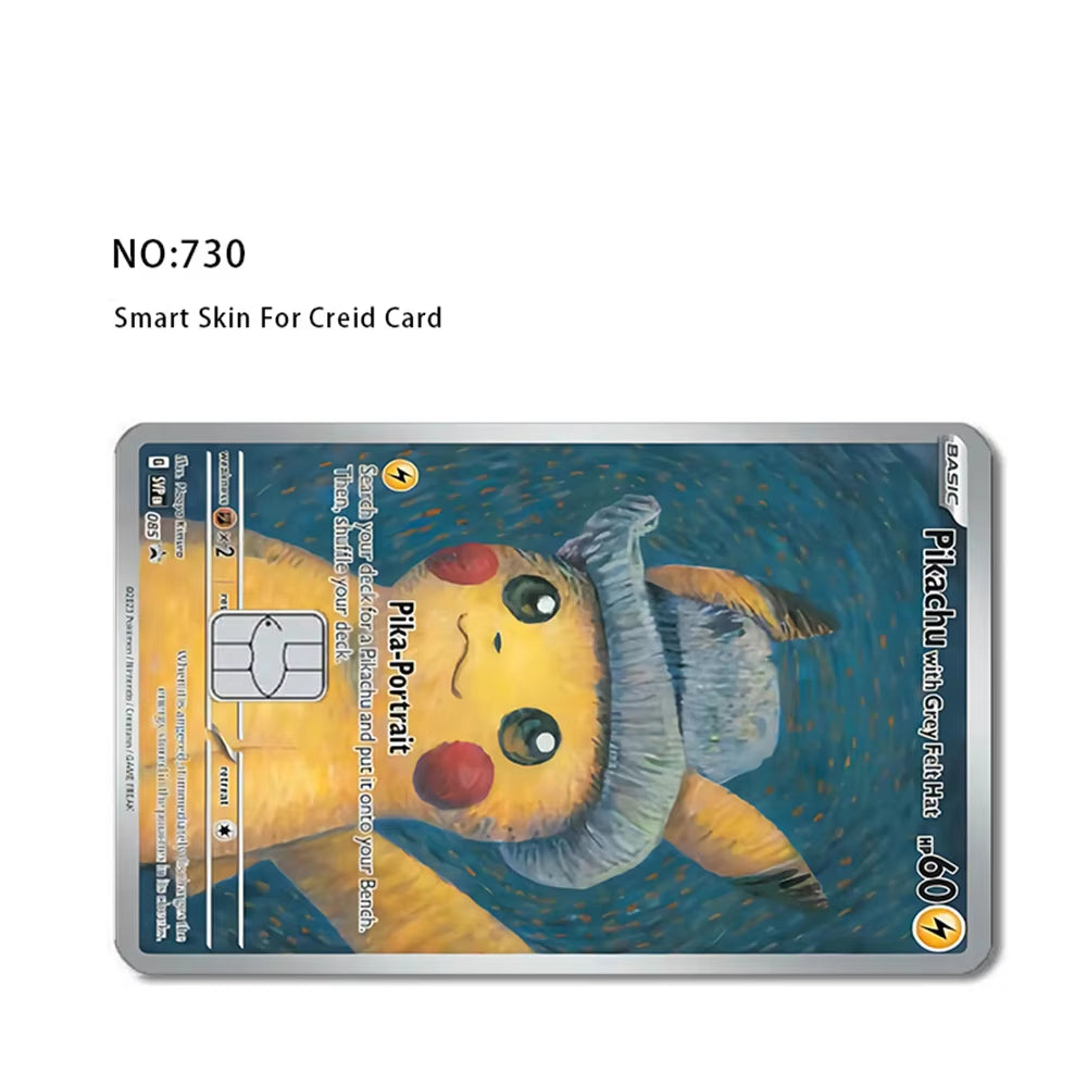 Película Adhesiva PVC estilo Pokémon Pikachu – Pegatina Frontal para Tarjeta de Crédito, Débito o Bancaria