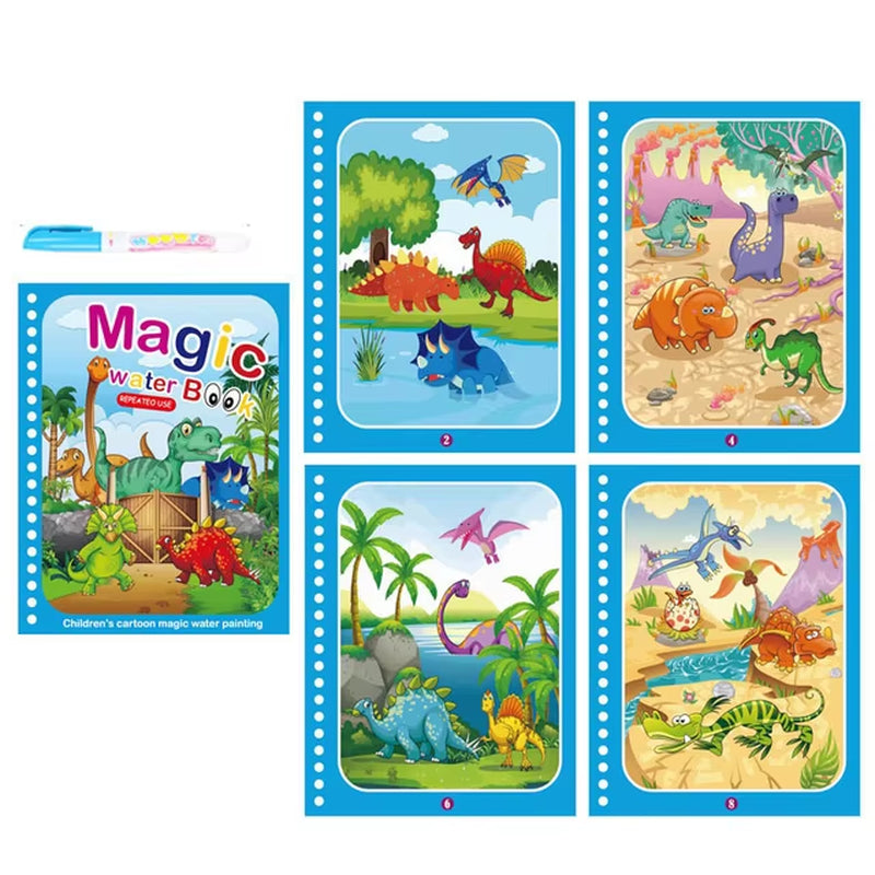 Libro de Colorear Reutilizable para Niños – Juguete Montessori de Dibujo con Agua Mágica Libro de Pintura Educativo Sensorial – Juguete de Aprendizaje Temprano para Niños y Niñas.
