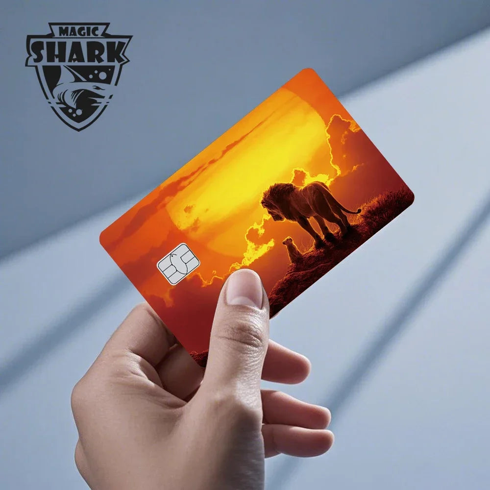 2.5D Matte Stitch Pirates Caribbean Winne Poor Lion King Ultra Thin Skin Cover Sticker Film for Debit Credit Card