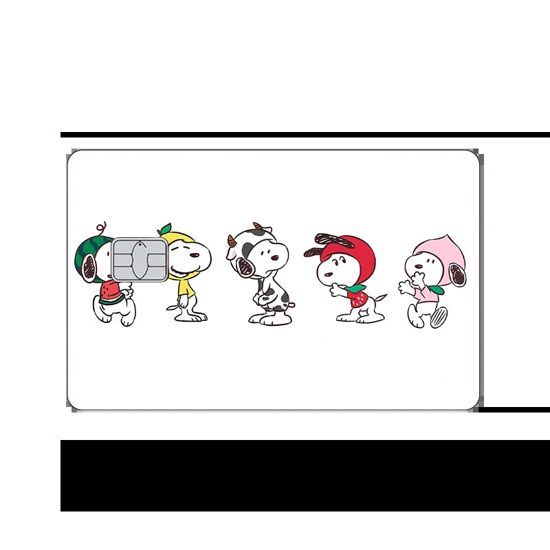 Nueva cubierta protectora frontal de tarjeta con diseño Kawaii de Snoopy Anime