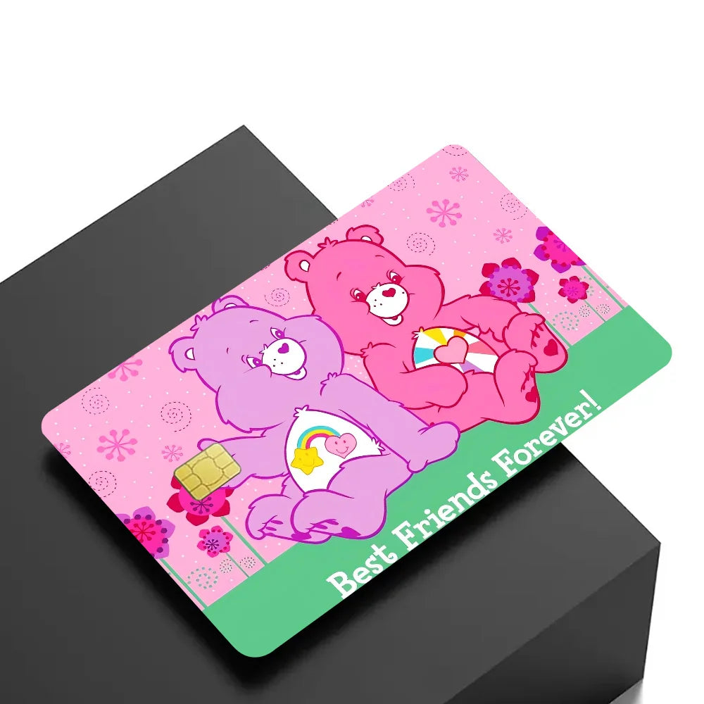 Cartoon C-Care Cute B-Bears S Anime Cartoon Bear Skin Sticker Film Tape Case for Big Credit Debit Card Front Side
