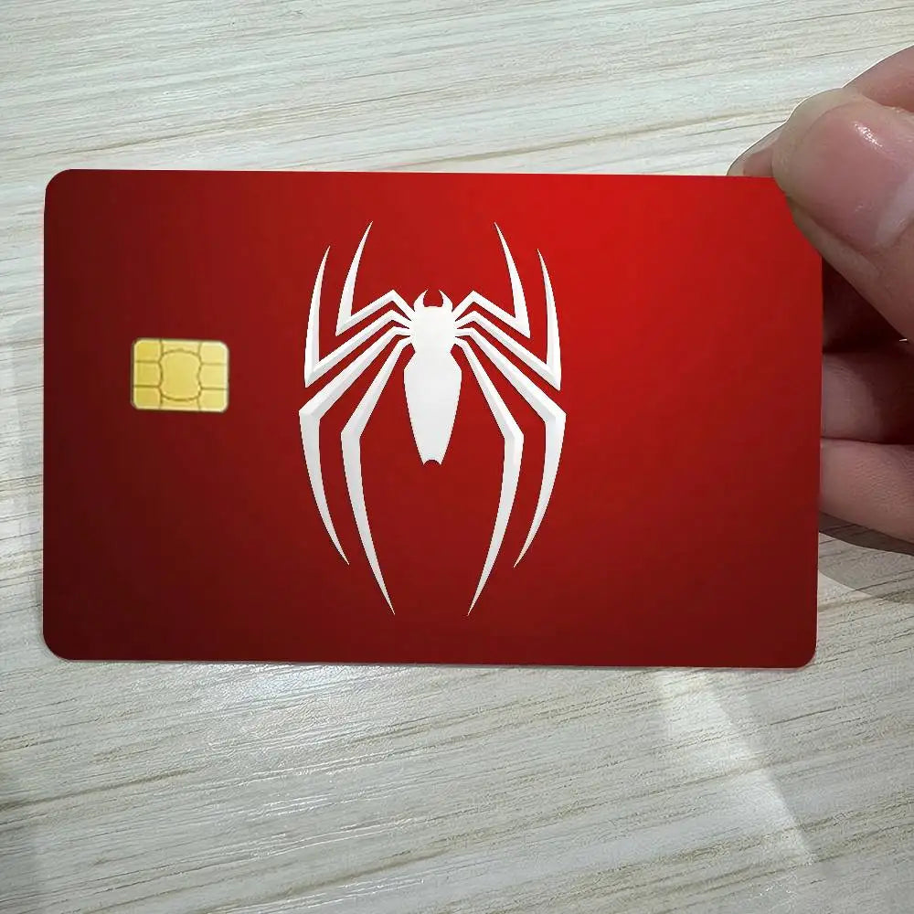 S-Spider-M-Man Logo Credit Card Skin Stickers for VISA Bank Bus Metro Access Card Protective Film Cover Sticker Decal Women