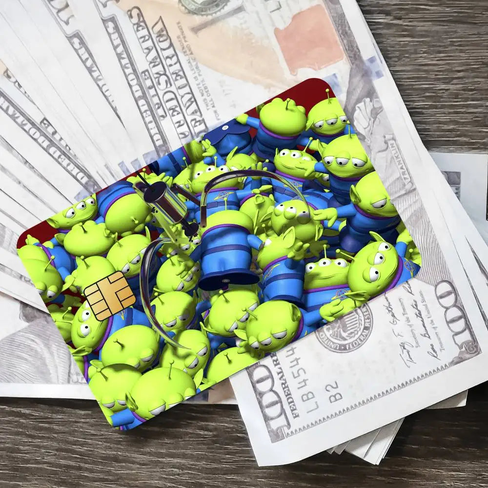 Cartoon Toy Story 2 Film Skin Cover Credit Card Stickers 4PCS Debit Front Decoration Bank Bus Pass Waterproof