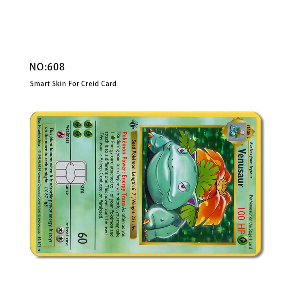 Película Adhesiva PVC estilo Pokémon Pikachu – Pegatina Frontal para Tarjeta de Crédito, Débito o Bancaria