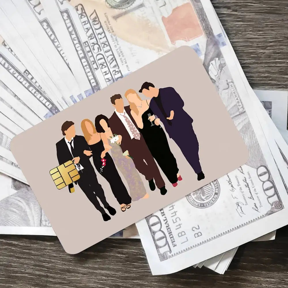 Classics F-Friends TV Show Poster Credit Skin Cover Card Stickers 4PCS Film Bus Pass Front Decoration Bank Debit Waterproof