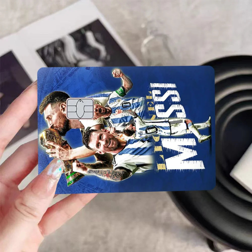 Football Star Messi Anmie Sticker Film Skin Cover for Credit Card Debit Bank Card Front