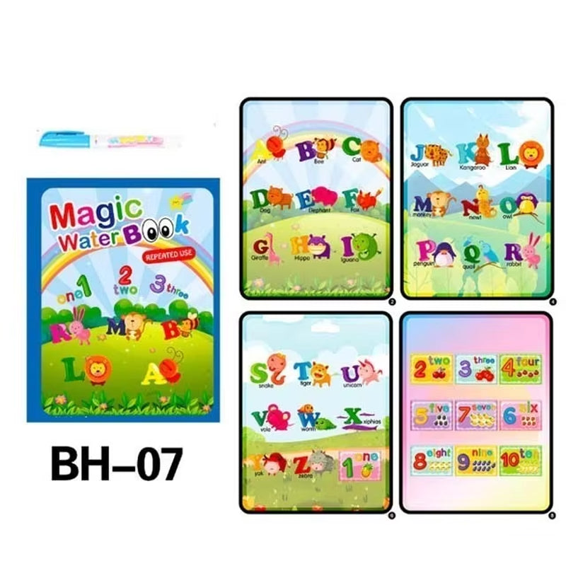 Libro de Colorear Reutilizable para Niños – Juguete Montessori de Dibujo con Agua Mágica Libro de Pintura Educativo Sensorial – Juguete de Aprendizaje Temprano para Niños y Niñas.