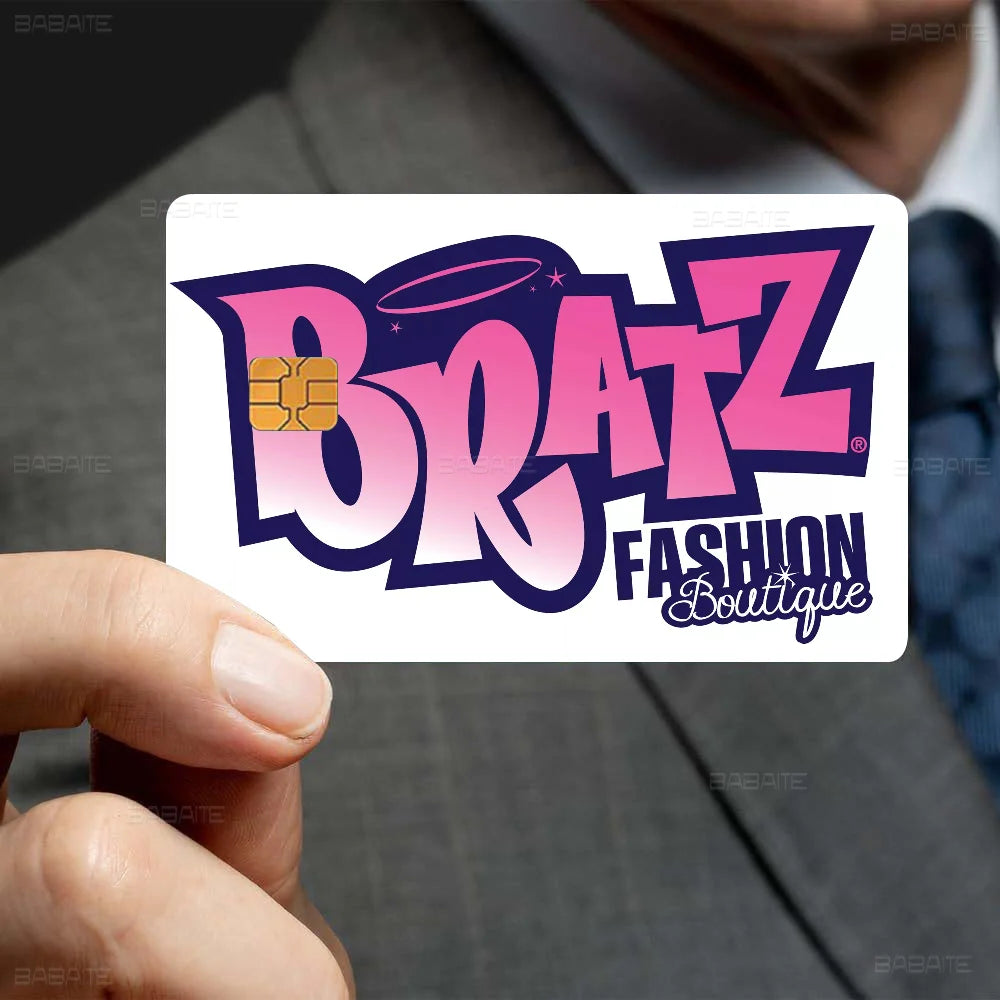 Cartoon B-Bratzs Anime Front Cover Film Sticker Skin for Credit Debit Card Small Large Chip