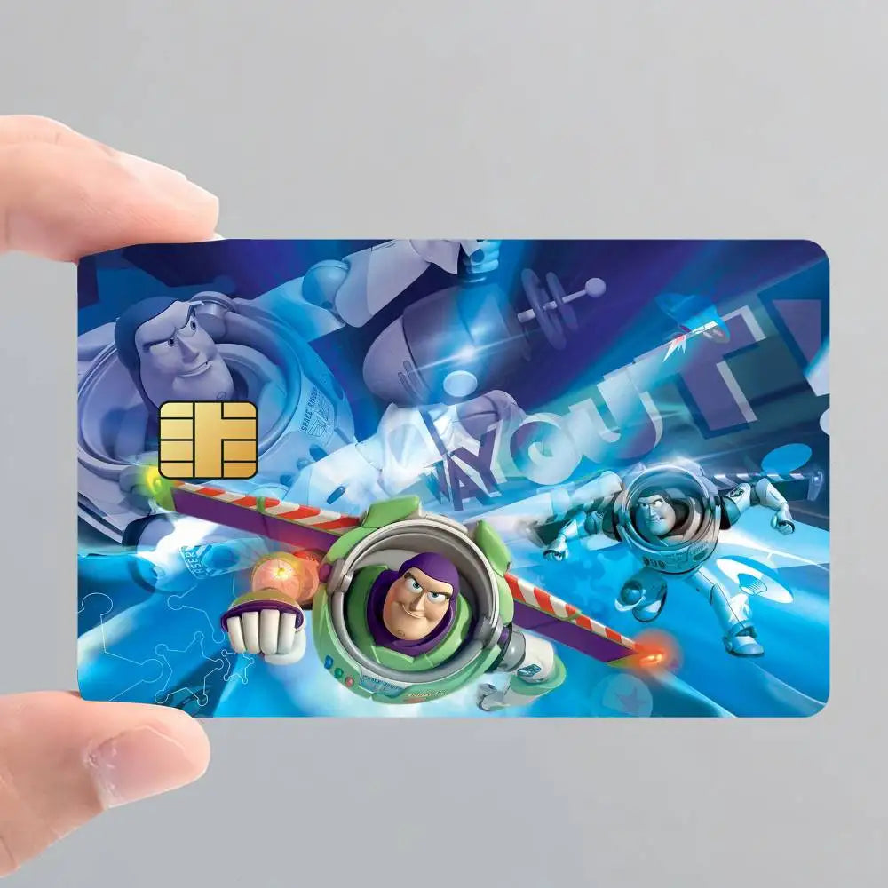 Cartoon Toy Story 2 Film Skin Cover Credit Card Stickers 4PCS Debit Front Decoration Bank Bus Pass Waterproof