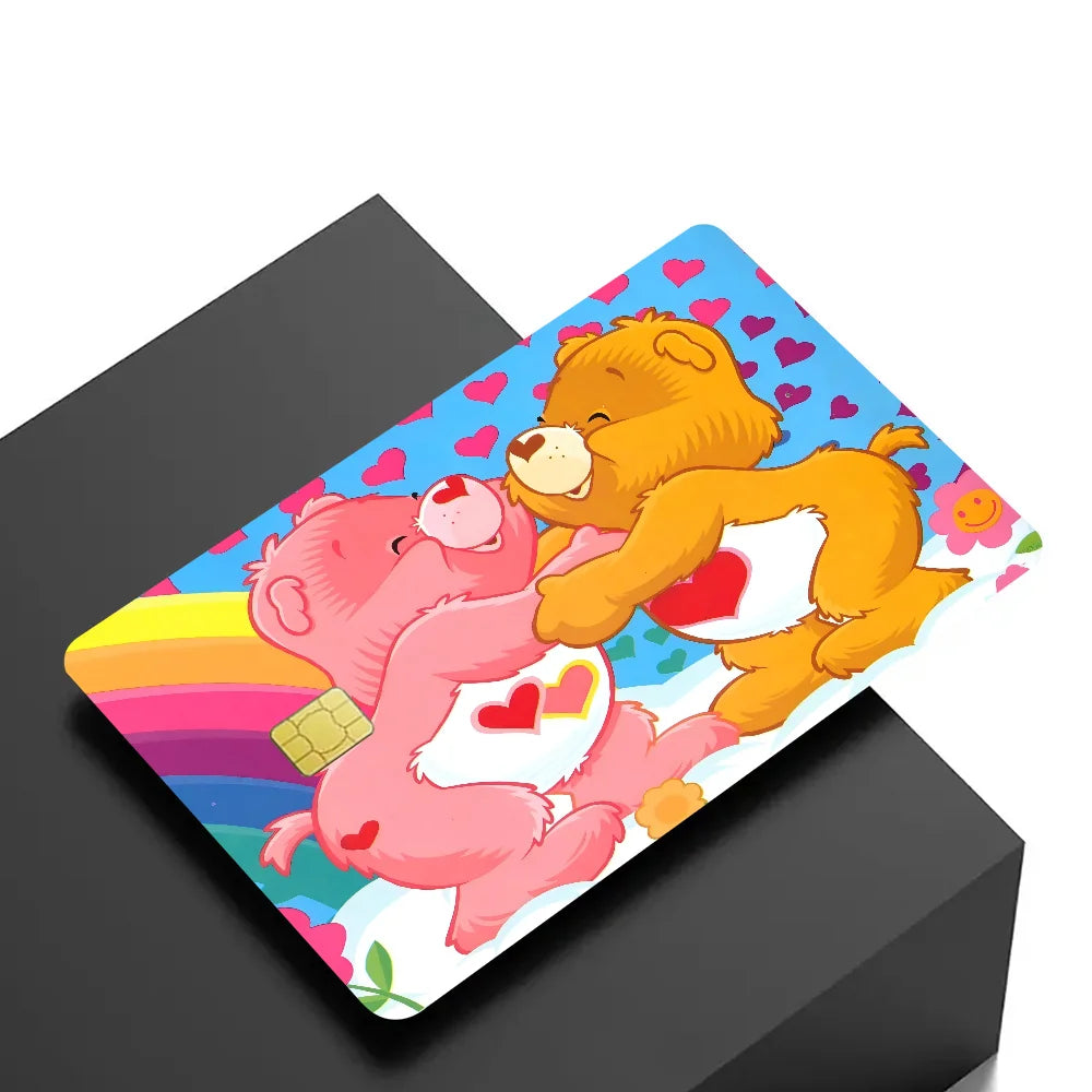 Cartoon C-Care Cute B-Bears S Anime Cartoon Bear Skin Sticker Film Tape Case for Big Credit Debit Card Front Side