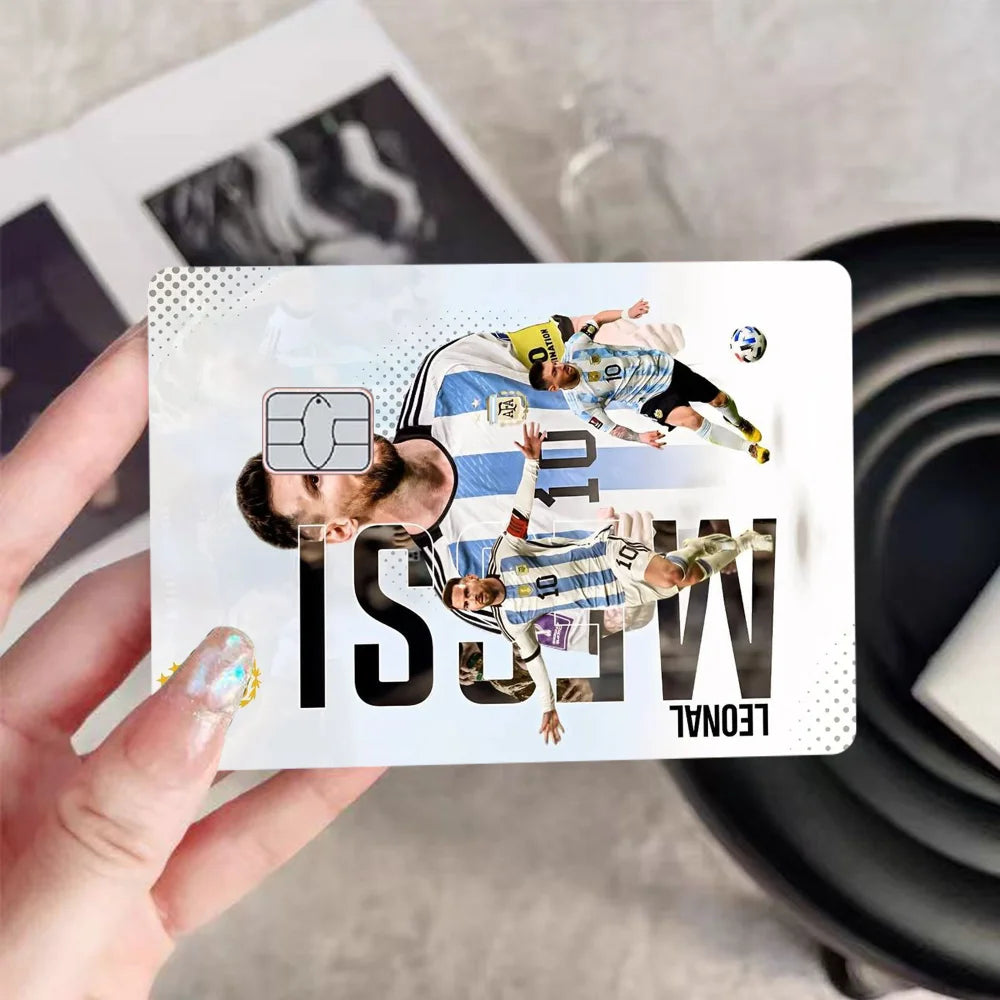 Football Star Messi Anmie Sticker Film Skin Cover for Credit Card Debit Bank Card Front