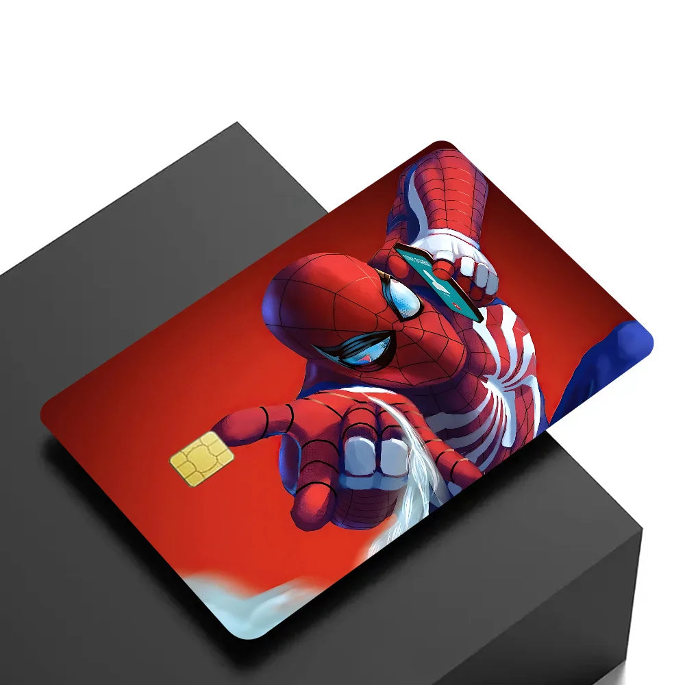 Avengers Superhero S-Spiderman Vintage Anmie Sticker Film Skin Cover for Credit Card Debit Bank Card Front
