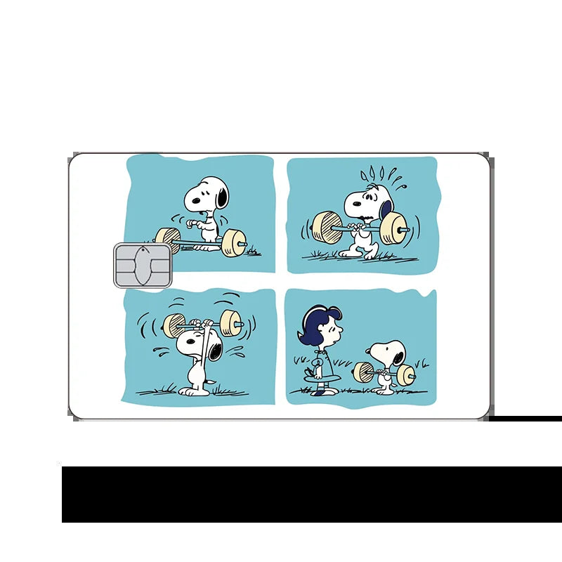 Nueva cubierta protectora frontal de tarjeta con diseño Kawaii de Snoopy Anime