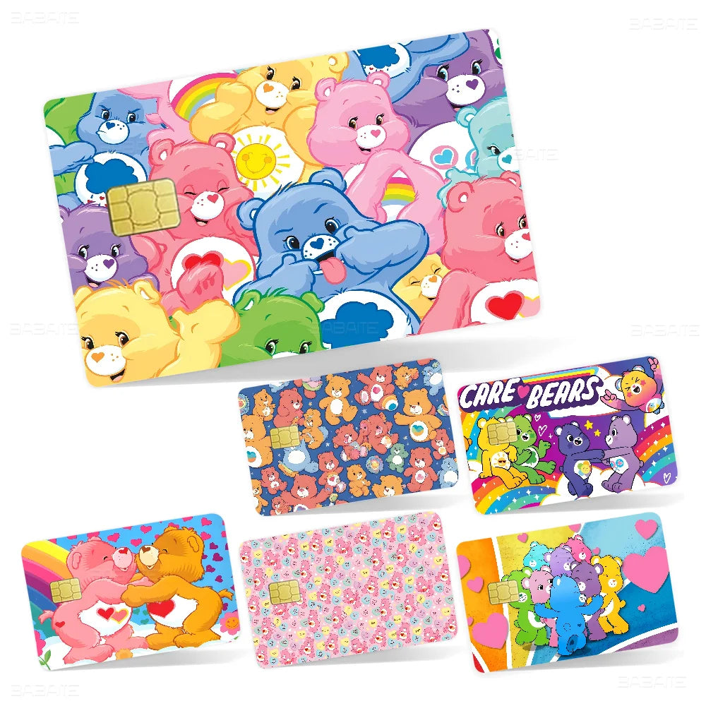 Cartoon C-Care Cute B-Bears S Anime Cartoon Bear Skin Sticker Film Tape Case for Big Credit Debit Card Front Side