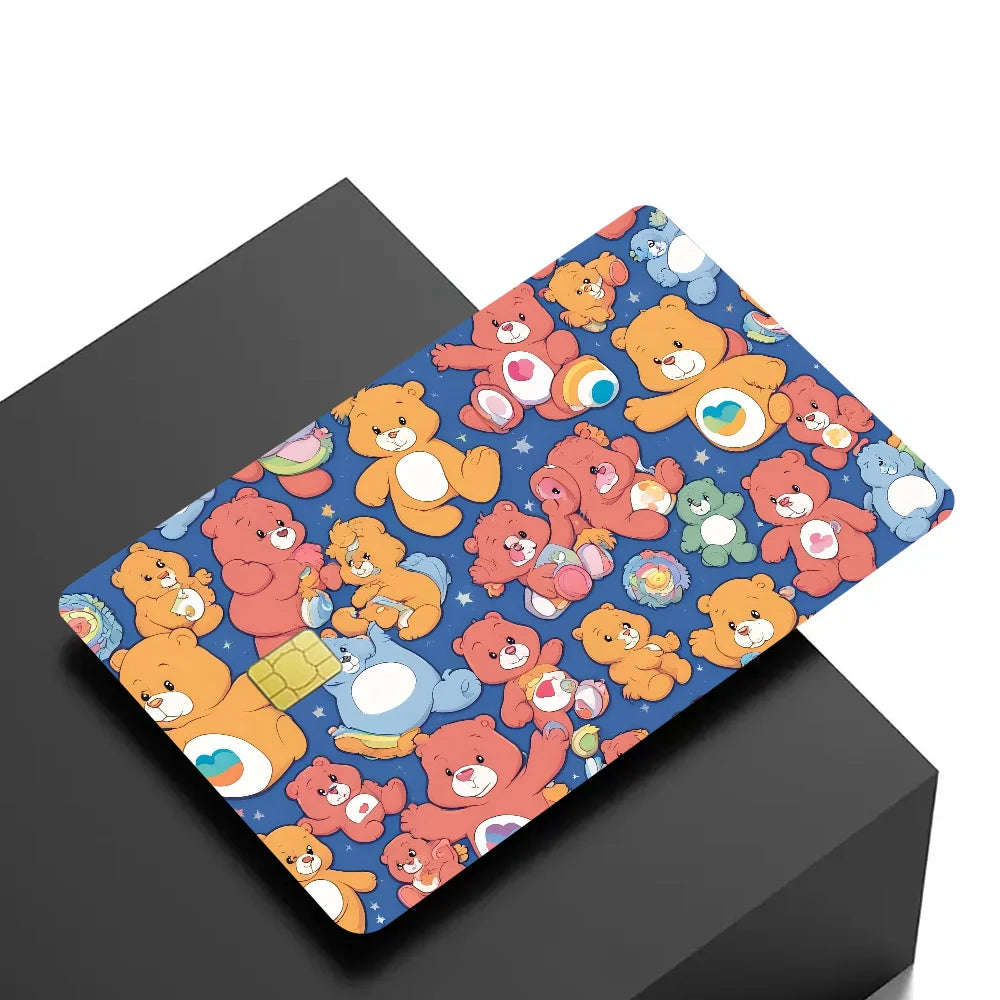 Cartoon C-Care Cute B-Bears S Anime Cartoon Bear Skin Sticker Film Tape Case for Big Credit Debit Card Front Side