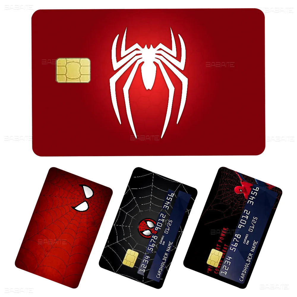 Avengers Superhero S-Spiderman Vintage Anmie Sticker Film Skin Cover for Credit Card Debit Bank Card Front