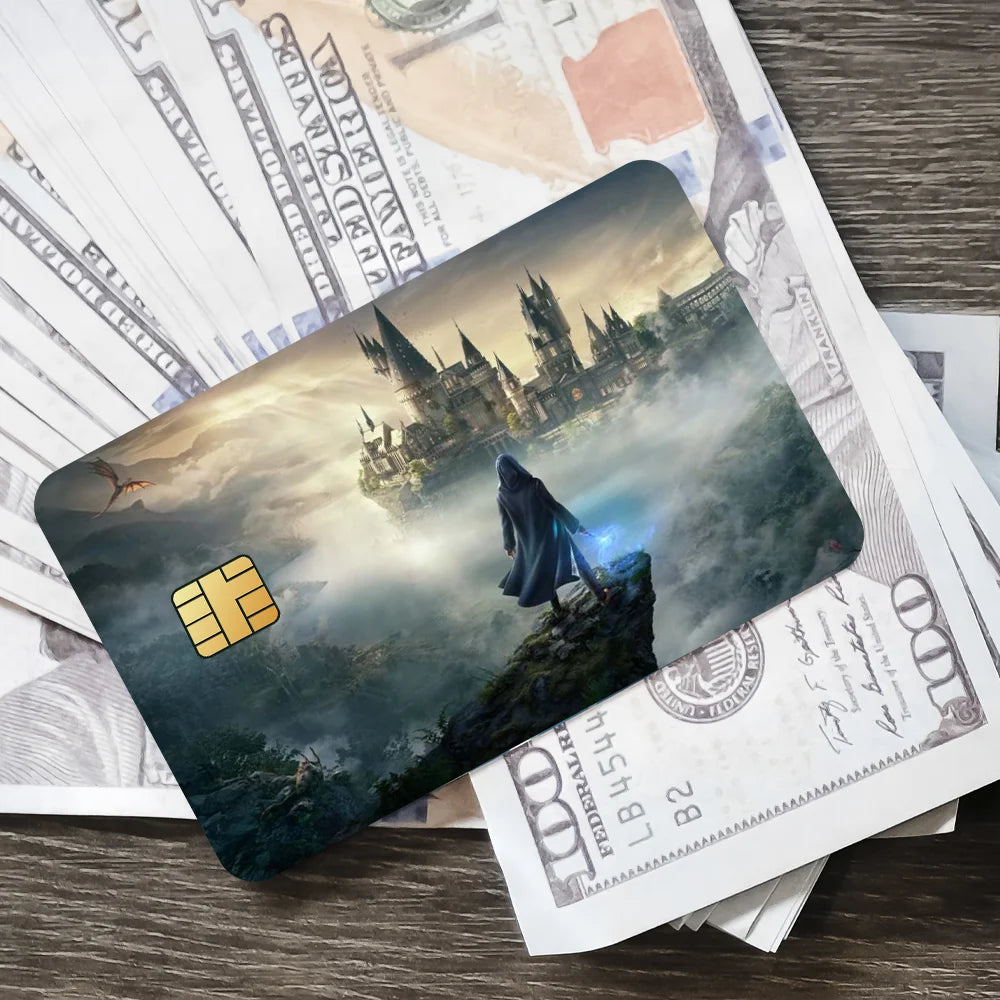 Movie H-Harrys P-Potter Film Skin Cover Credit Card Stickers 4PCS Debit Front Decoration Bank Bus Pass Waterproof
