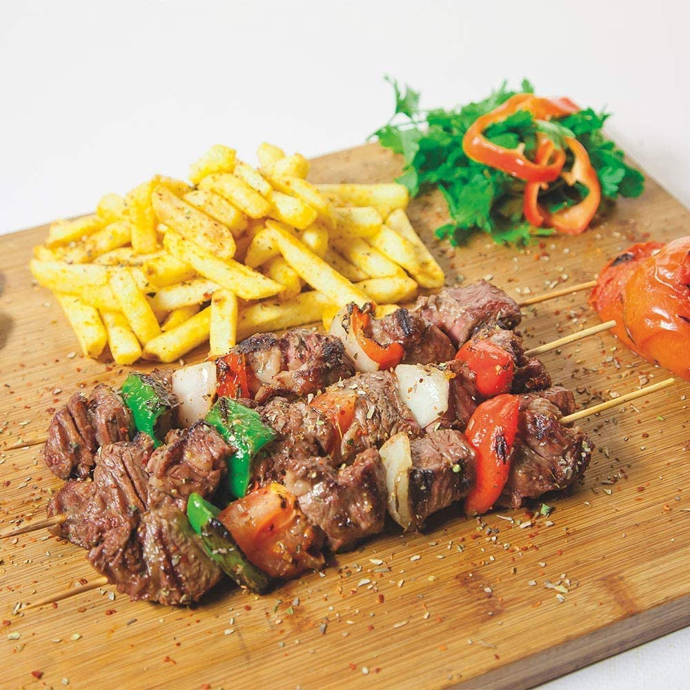 Brochetas de Bambú de 8 Pulgadas, 100 Unidades – Palillos de Bambú para BBQ, Parrilla, Aperitivos, Frutas, Mazorcas, Fuente de Chocolate, Cócteles, Manualidades y Artesanía – Pack de 100.