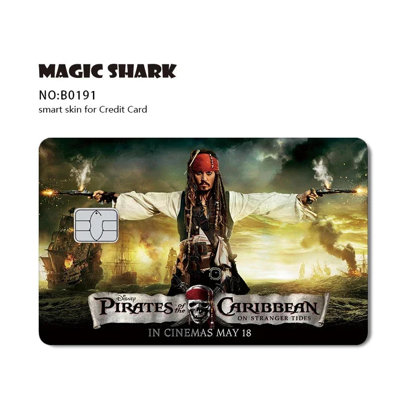 2.5D Matte Stitch Pirates Caribbean Winne Poor Lion King Ultra Thin Skin Cover Sticker Film for Debit Credit Card