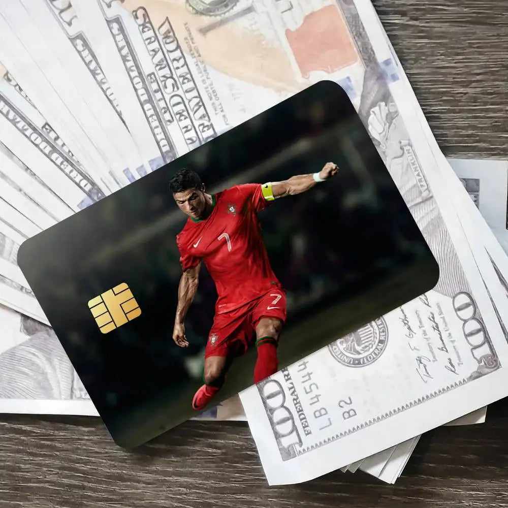 R-Ronaldo C-Cr7 Poster Credit Skin Cover Card Stickers 4PCS Film Bus Pass Front Decoration Bank Debit Waterproof