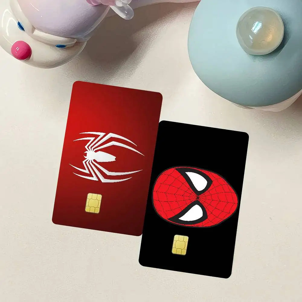 S-Spider-M-Man Logo Credit Card Skin Stickers for VISA Bank Bus Metro Access Card Protective Film Cover Sticker Decal Women