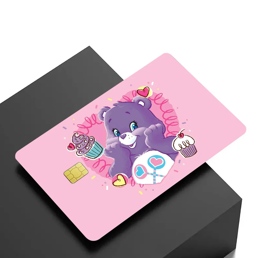 Cartoon C-Care Cute B-Bears S Anime Cartoon Bear Skin Sticker Film Tape Case for Big Credit Debit Card Front Side