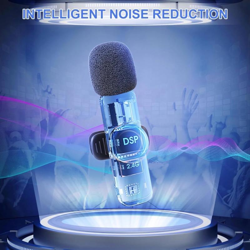 Micrófono de Solapa Profesional Inalámbrico para iPhone y iPad – Micrófono de Condensador Omnidireccional Sin Cables para Grabación de Entrevistas, Videos, Podcasts y Vlogs – Audio Portátil Plug and Play para Teléfonos Inteligentes.