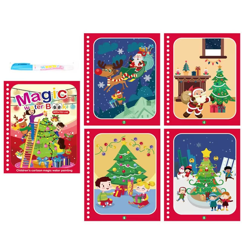 Libro de Colorear Reutilizable para Niños – Juguete Montessori de Dibujo con Agua Mágica Libro de Pintura Educativo Sensorial – Juguete de Aprendizaje Temprano para Niños y Niñas.