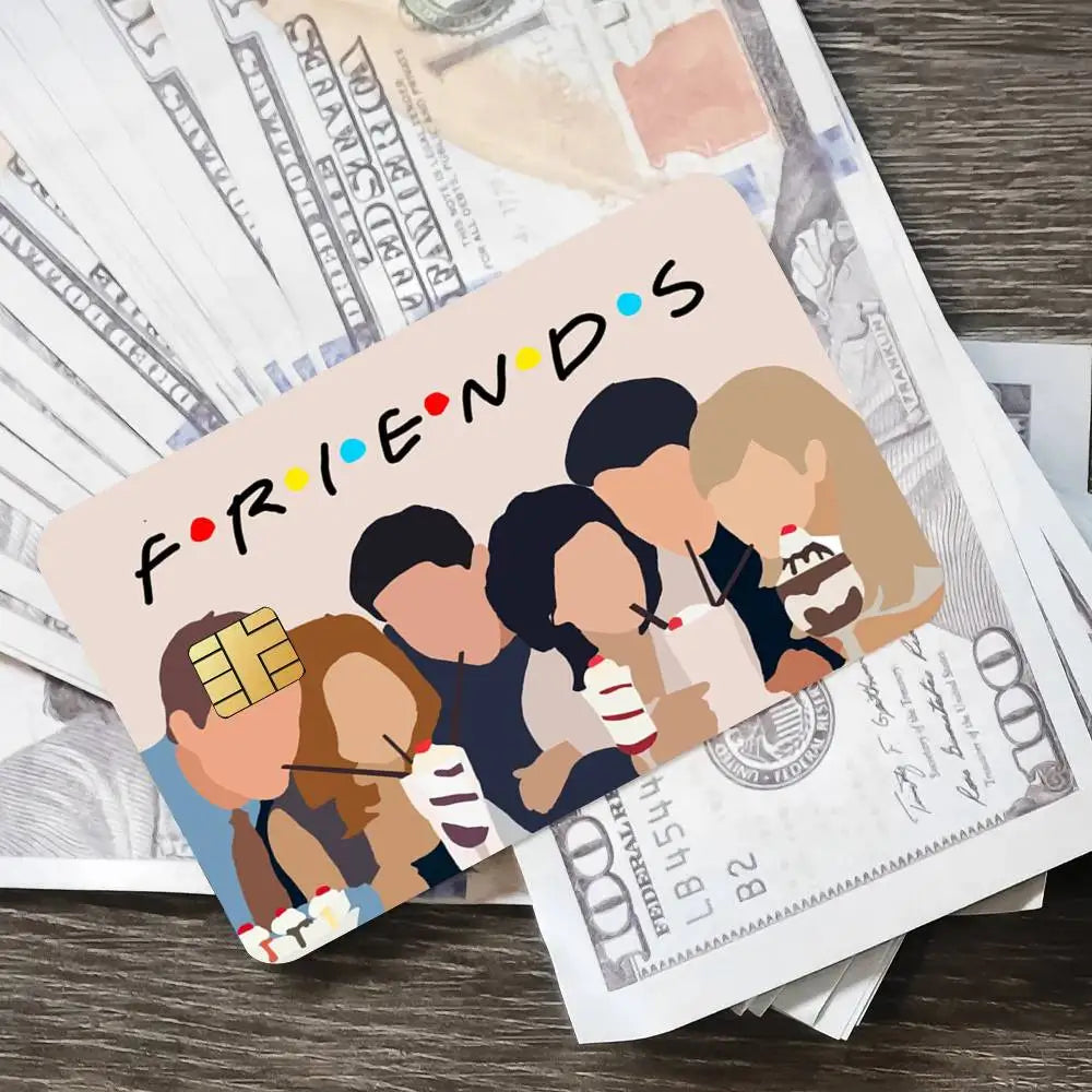Classics F-Friends TV Show Poster Credit Skin Cover Card Stickers 4PCS Film Bus Pass Front Decoration Bank Debit Waterproof