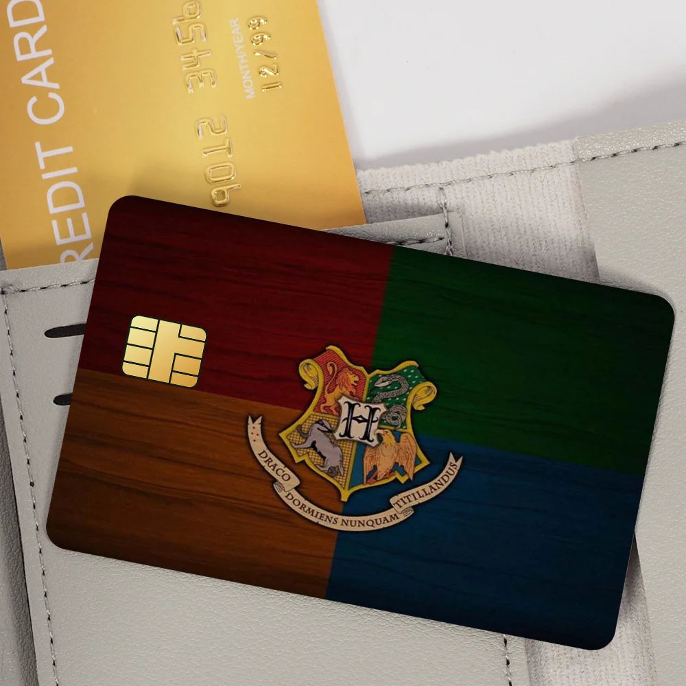 Movie H-Harrys P-Potter Film Skin Cover Credit Card Stickers 4PCS Debit Front Decoration Bank Bus Pass Waterproof